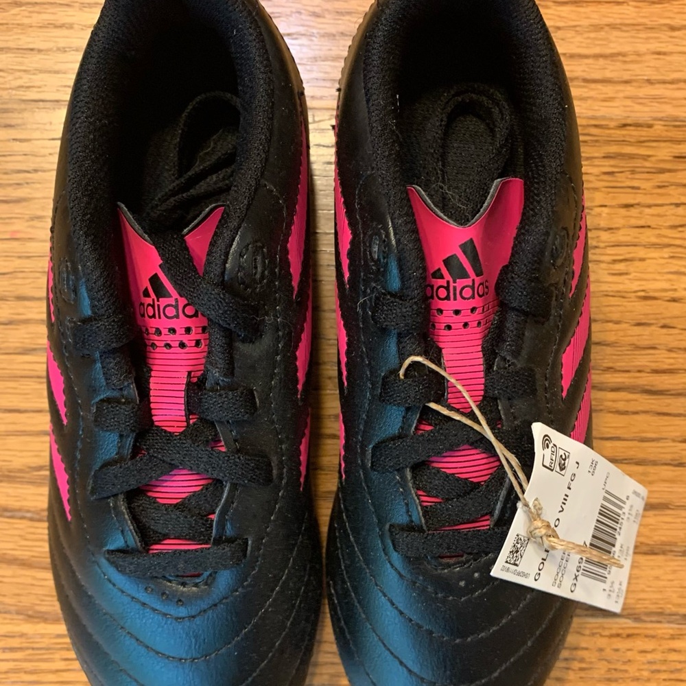 Adidas Kids Black and Pink Sneakers